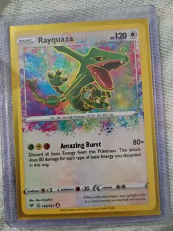 Rayquaza Mega Tin Pokemon Card Lot Rayquaza 138/185 Amazing Rare With More Cards - Image 1