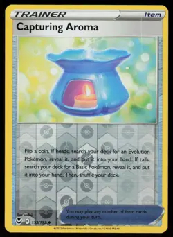 Capturing Aroma 153/195 Uncommon Silver Tempest Pokemon Reverse Holo LP - Image 1