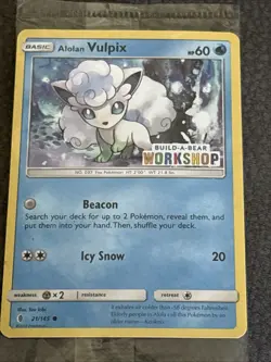 Build a Bear Pokemon Card Alolan Vulpix Promo Trading Card TCG SEALED NEW - Image 2