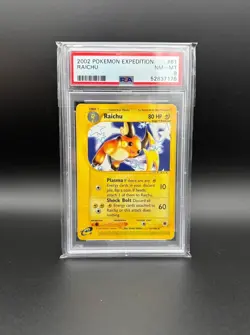 PSA 8 2002 Pokemon Expedition 61/165 Raichu Near Mint Non-Holo - Image 1