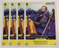 X4 English Playset Roronoa Zoro 500 Years in the Future OP07-020 One Piece TCG C - Image 1