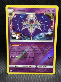 Lunala 102/236 League & Championship Cards Reverse Holo Prize Stamp Near Mint - Image 1