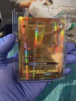 Pokemon Lunala GX Secret Rare Holo 172/156 SM Ultra Prism 250 HP GX Card - Image 1