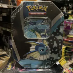 Pokemon Trading Card Game: Vaporeon V Evolutions Tin 2021- 4 Booster Packs - Image 1