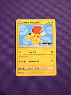 Ash's Pikachu SM113 2017 Pokemon TCG Black Star Movie Promo Card NM-M - Image 1