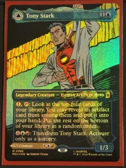 Tony Stark (Borderless)(0392) Marvel Super Heroes Foil NM Mythic EN - Image 3
