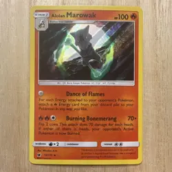 ALOLAN MAROWAK - #12/111 Holo Rare SM - Crimson Invasion 2017 -Pokemon TCG - Image 1