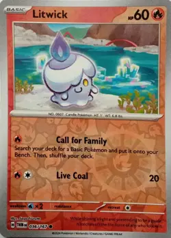 LITWICK - REVERSE HOLO - TWILIGHT MASQUERADE - POKEMON TCG - 036/167 - Image 1