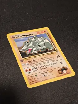Pokemon TCG Brock's Ryhorn 22 Gym Heroes 1st Ed LP Great Condition - Image 2