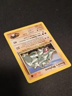 Pokemon TCG Brock's Ryhorn 22 Gym Heroes 1st Ed LP Great Condition - Image 3