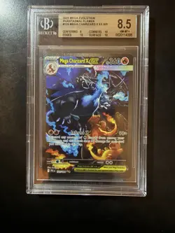 Mega Charizard X Ex SIR 125/094 Beckett 8.5 Pokemon Phantasmal Flames - Image 1