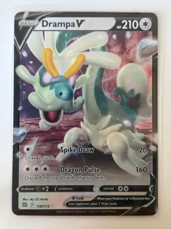 Drampa V 128/172 Holo V Rare Brilliant Stars Pokemon Holo Near Mint - Image 1