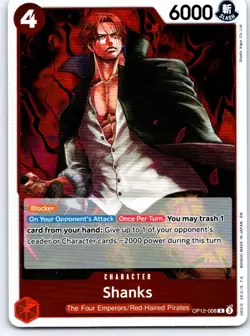 Shanks (008) OP12-008 Rare Legacy of the Master One Piece Foil NM - Image 1