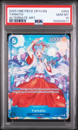 2025 ONE PIECE OP13-054 YAMATO ALTERNATE ART PSA 10 - Image 1