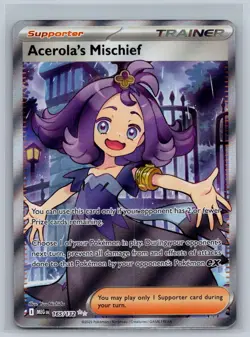 Acerola's Mischief 165/132 Ultra Rare Mega Evolution Pokemon Card Near Mint - Image 1