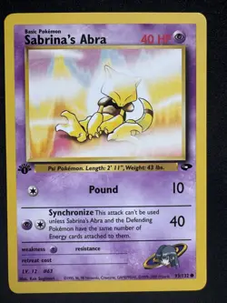 Sabrina's Abra Gym Challenge 1st Edition 093/132 English Vintage Pokemon Card - Image 1