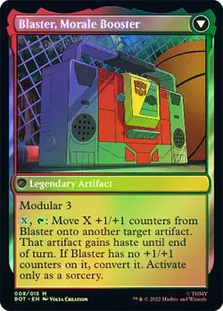 MTG FOIL Blaster, Combat DJ // Blaster, Morale Booster - Transformers #008 - Image 2