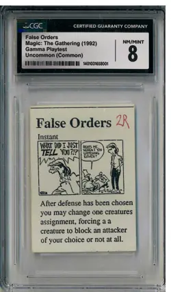 False Orders (Calvin and Hobbes) Gamma Playtest MTG Magic The Gathering CGC 8 - Image 1