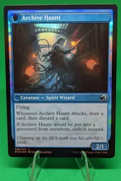 MTG Overwhelmed Archivist Archive Haunt Foil Innistrad: Midnight Hunt - Image 2