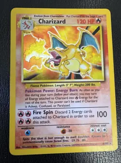 Pokemon Base Set Charizard Rare Holographic 1999 4/102 HTF Authentic - Ungraded - Image 1
