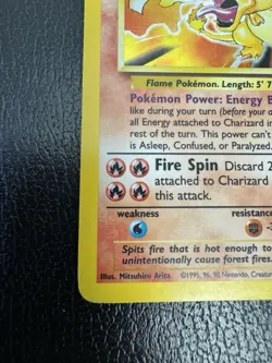 Pokemon Base Set Charizard Rare Holographic 1999 4/102 HTF Authentic - Ungraded - Image 2