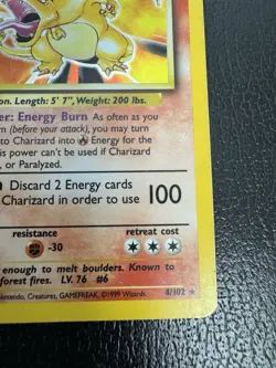 Pokemon Base Set Charizard Rare Holographic 1999 4/102 HTF Authentic - Ungraded - Image 3