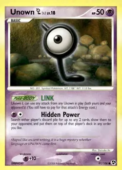 Unown [L] 91/106 Common Great Encounters Pokemon Lightly Played - Image 1