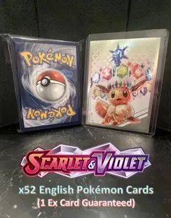 X 52 Mystery Pokemon Booster Bundle - 1 EX or V Card Guaranteed - Image 1