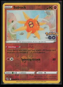Solrock 039/078 Pokemon Pokemon GO Uncommon Near Mint Reverse Holo - Image 1