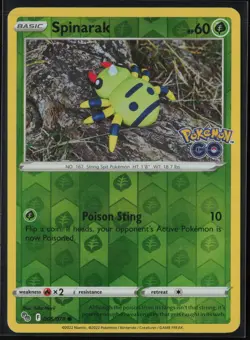 Spinarak 006/078 Pokemon Pokemon GO Common Near Mint Reverse Holo - Image 1