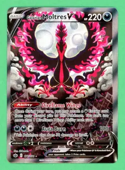 Galarian Moltres V Pokemon Chilling Reign Alt Art 177/198 NM - Image 1