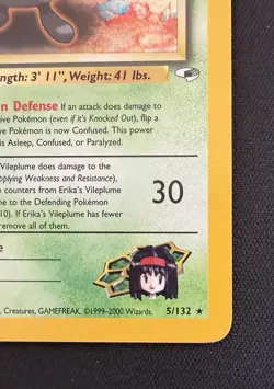 Erika's Vileplume Gym Heroes 5/132 Holo Rare Unlimited Pokemon TCG WOTC LP - Image 4