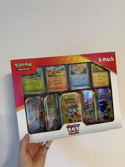 Pokemon 151 Costco 5-Pack Mini Tin Bundle Exclusive New & Sealed - Image 1
