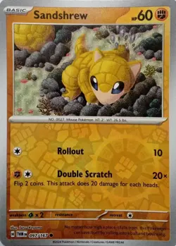 SANDSHREW - REVERSE HOLO - TWILIGHT MASQUERADE - POKEMON TCG - 097/167 - Image 1