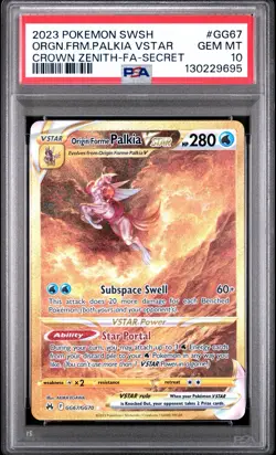 2023 Pokemon SWSH Crown Zenith #GG67 Origin Forme Palkia VSTAR PSA 10 - Image 1