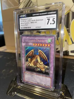 2002 Yugioh Metal Raiders Thousand Dragon Secret R - CGC 7.5 - Image 3