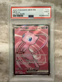POKEMON 2023 MEW En 151 Ultra Rare MEW EX #193 PSA 9 Mint RARE - Image 1