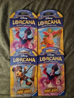 Lorcana - Into The Inklands ~ 4 (Four) Sealed Booster Packs Disney - Image 1