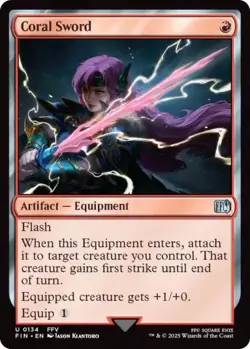 Coral Sword 134 Uncommon FINAL FANTASY Magic: The Gathering Foil - Image 1
