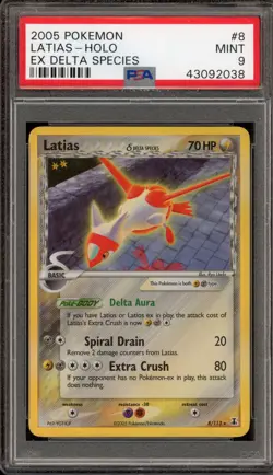 Pokemon Latias EX Delta Species Holo Rare #8 PSA 9 Mint - Image 1
