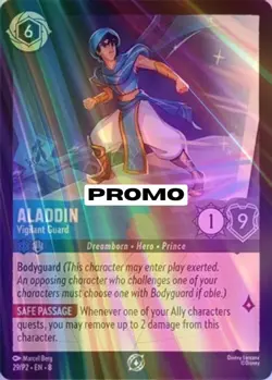 Aladdin Vigilant Guard 29/P2 FOIL League Promo Card Disney Lorcana - TCG - Image 1