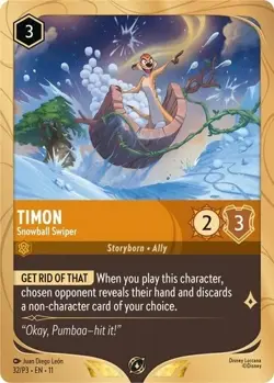 Timon Snowball Swiper - 32/P3 - Cold Foil Promo - EN11 - Disney Lorcana - Image 1