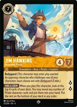 Jim Hawkins - Honorable Pirate 25/204 Super Rare Azurite Sea Lorcana Eng Card - Image 1