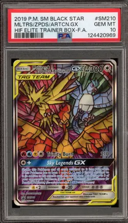 Pokemon Moltres & Zapdos & Articuno GX Hidden Fates ETB FA Promo SM210 PSA 10 - Image 1