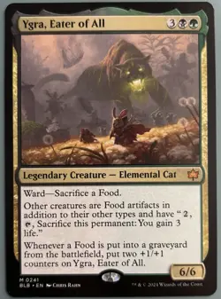 MTG Ygra Eater of All Bloomburrow BLB Mythic Rare NM/M Food Cat Golgari 241 - Image 1