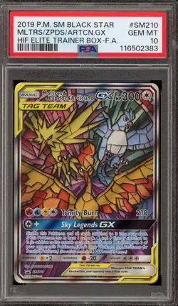Pokemon Moltres & Zapdos & Articuno GX Hidden Fates ETB FA Promo SM210 PSA 10 - Image 1