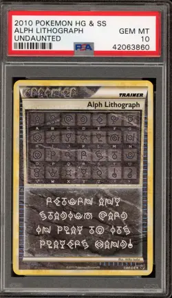 Pokemon Alph Lithograph Undaunted Rare #THREE PSA 10 Gem Mint - Image 1