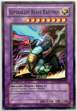 GLAS-EN042 Superalloy Beast Raptinus - Common 1st Edition Lightly Played YuGiOh - Image 1