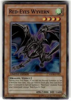 Yugioh Red-Eyes Wyvern ANPR-ENSE2 Super Rare Limited Edition NM - Image 1