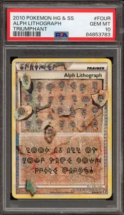 Pokemon Alph Lithograph Undaunted Rare #FOUR PSA 10 Gem Mint - Image 1
